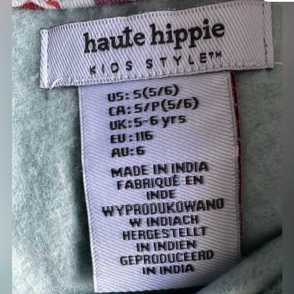 Haute Hippie Girls Mint Green Embroidered Sweatshirt Size 5/6 NWT